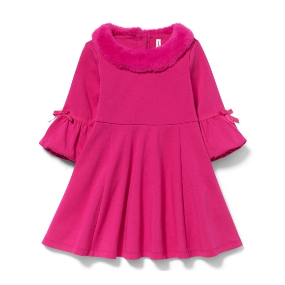 Janie and Jack Other - NEW Janie and Jack Faux Fur Fuschia Collared Dress